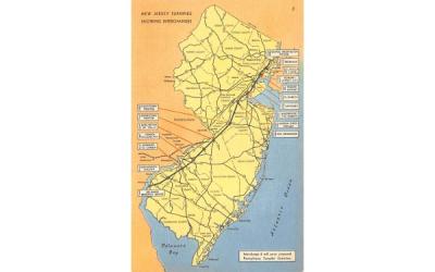 New Jersey Turnpike showing Interchanges Postcard