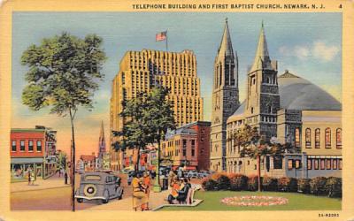 Telephone Building and First Baptist Church Newark, New Jersey Postcard