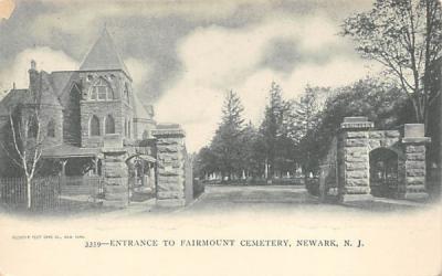 Entrance to Fairmount Cemetery Newark, New Jersey Postcard