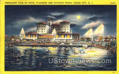 Hotel Flanders And Outdoor Pools - Ocean City, New Jersey NJ Postcard