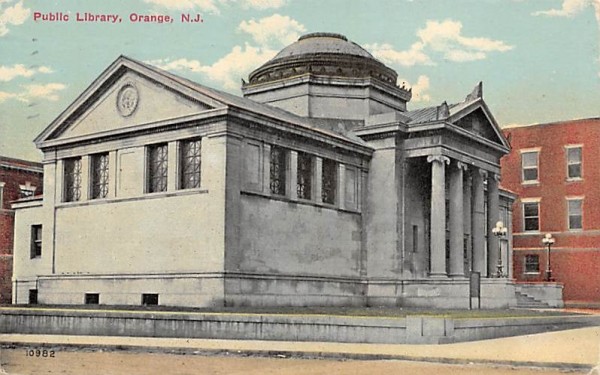 Public Library  Orange, New Jersey Postcard