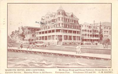 Majestic Hotel and Cafeteria Ocean Grove, New Jersey Postcard