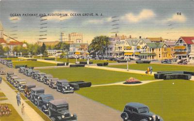 Ocean Pathway and Auditorium Ocean Grove, New Jersey Postcard