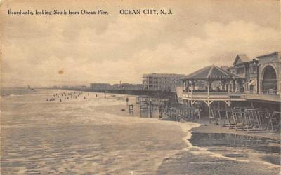 Boardwalk, looking South from Ocean Pier Ocean City, New Jersey Postcard