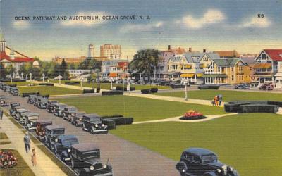 Ocean Pathway and Auditorium Ocean Grove, New Jersey Postcard