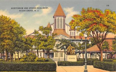 Auditorium and Stokes Monument Ocean Grove, New Jersey Postcard