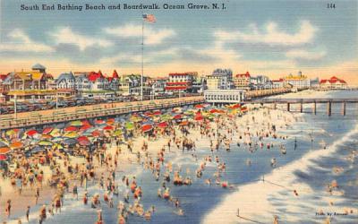 South End Bathing Beach and Boardwalk Ocean Grove, New Jersey Postcard