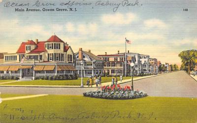 Main Aveune Ocean Grove, New Jersey Postcard