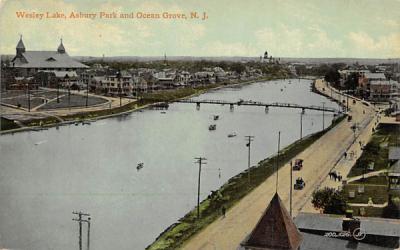 Wesley Lake, Asbury Park  Ocean Grove, New Jersey Postcard