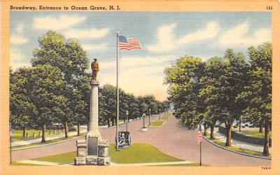Broadway, Entrance to Ocean Grove New Jersey Postcard