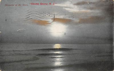 Moonrise at the Shore Ocean Grove, New Jersey Postcard