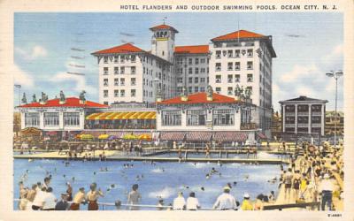 Hotel Flanders and Outdoor Swimming Pools Ocean City, New Jersey Postcard