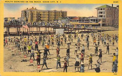 Health Exercises on the Beach Ocean City, New Jersey Postcard