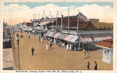 Boardwalk, looking South Ocean City, New Jersey Postcard