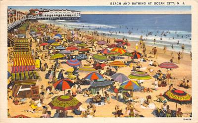 Beach and Bathing Ocean City, New Jersey Postcard