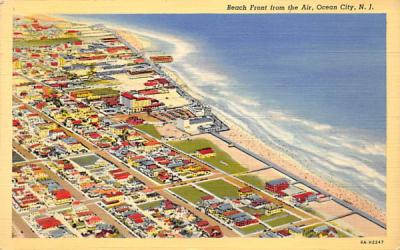 Beach Front from the Air Ocean City, New Jersey Postcard