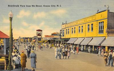 Boardwalk View from 9th Street Ocean City, New Jersey Postcard