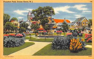 Founders Park Ocean Grove, New Jersey Postcard