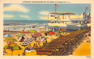 Lifeguard Headquarters on the Beach Ocean City, New Jersey Postcard