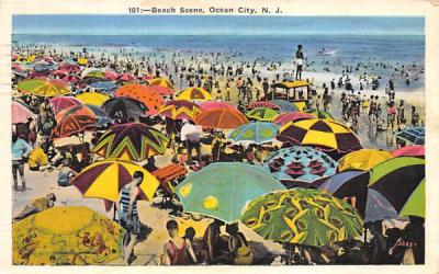 Beach Scene  Ocean City, New Jersey Postcard