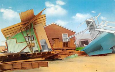 Remnants of damaged and destroyed homes Ortley Beach, New Jersey Postcard