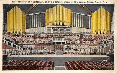 Largest Organ in the World Ocean Grove, New Jersey Postcard