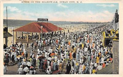 Scene on the Boardwalk  Ocean City, New Jersey Postcard
