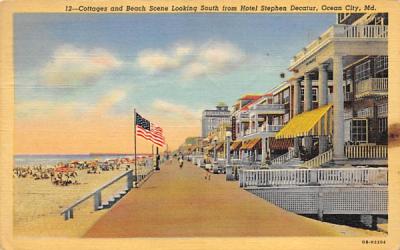 Cottages and Beach Scene Ocean City, New Jersey Postcard