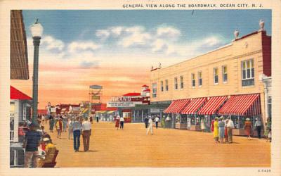 General View Along the Boardwalk Ocean City, New Jersey Postcard