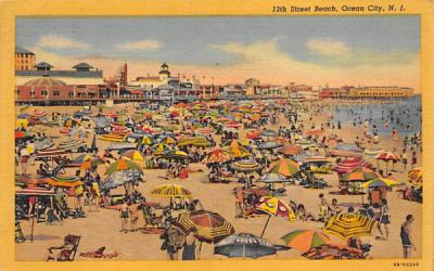13th Street Beach Ocean City, New Jersey Postcard