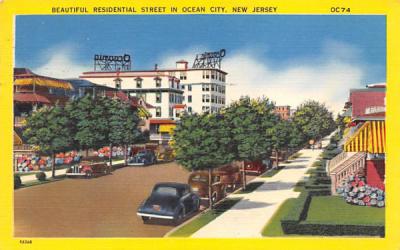 Beautiful Residential Street  Ocean City, New Jersey Postcard