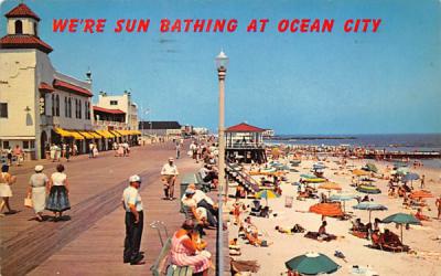 We're Sun Bathing at Ocean City New Jersey Postcard