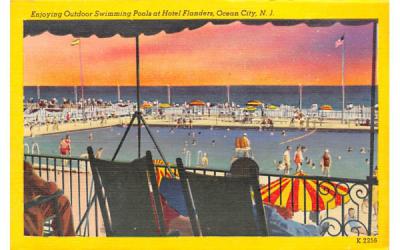 Swimming Pools at Hotel Flanders Ocean City, New Jersey Postcard