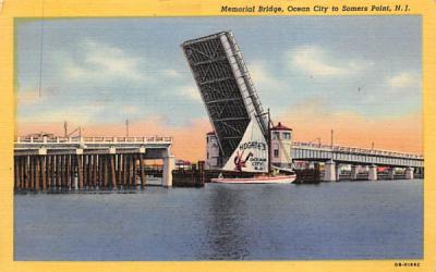 Memorial Bridge Ocean City, New Jersey Postcard