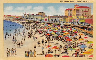 10th Street Beach Ocean City, New Jersey Postcard