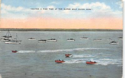 Having a Fine Time at the Motor Boat Races Here Ocean City, New Jersey Postcard