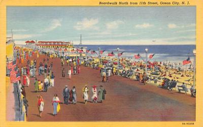 Boardwalk North from 11th Street Ocean City, New Jersey Postcard