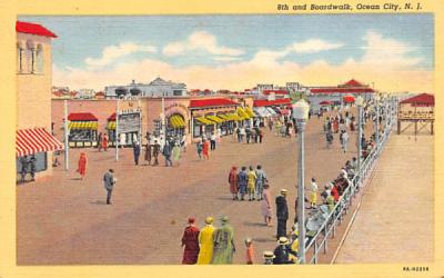 8th and Boardwalk Ocean City, New Jersey Postcard