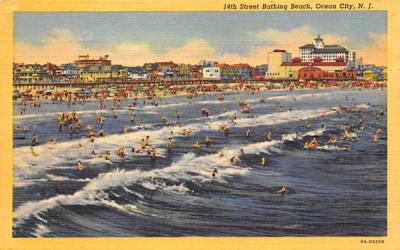 14th Street Bathing Beach Ocean City, New Jersey Postcard