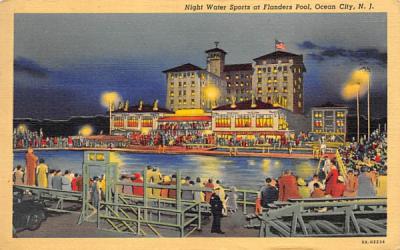 Night Water Sports at Flanders Pool Ocean City, New Jersey Postcard