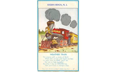 Weather Train Ocean Beach, New Jersey Postcard