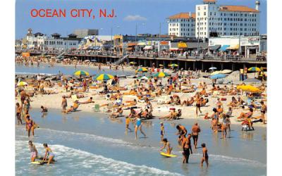 Skyline, bathing beach Ocean City, New Jersey Postcard