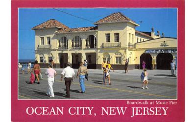 Boardwalk at Music PIer Ocean City, New Jersey Postcard