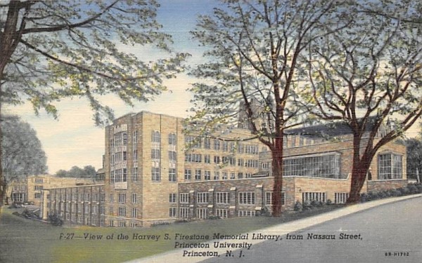 View of the Harvey S. Firestone Memorial Library Princeton, New Jersey Postcard