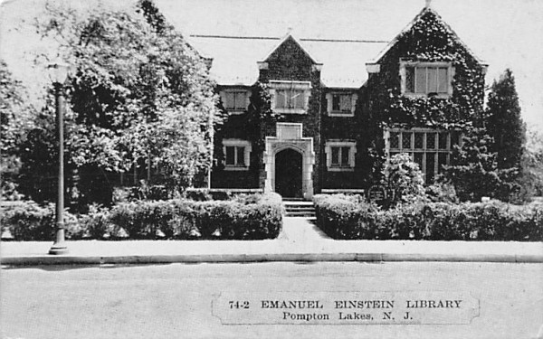 Emanuel Einstein Library Pompton Lakes, New Jersey Postcard