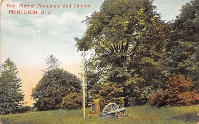 Gen. Mercer Monument and Cannon Princeton, New Jersey Postcard