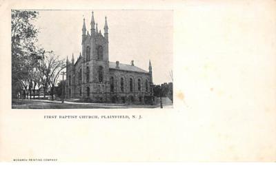 First Baptist Church Plainfield, New Jersey Postcard