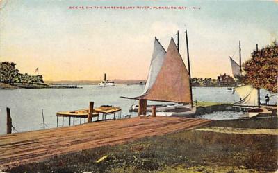Scene on the Shrewsbury River Pleasure Bay, New Jersey Postcard