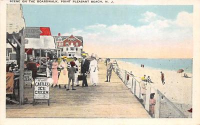Scene on the Boardwalk Point Pleasant Beach, New Jersey Postcard