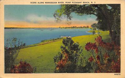 Scene along Manasquan River Point Pleasant Beach, New Jersey Postcard